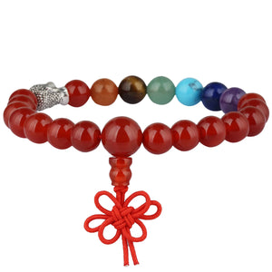 7 Chakra Crystal Stone Beads Bracelet Buddha Stress Relief Unisex Jewelry