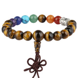 7 Chakra Crystal Stone Beads Bracelet Buddha Stress Relief Unisex Jewelry