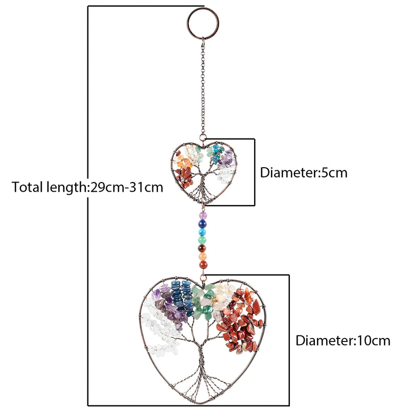 Tree of Life Hanging Ornament Reiki Crystal Stones Wall Art