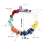 7 Chakra Crystal Bracelet for Women Mix Colorful Mineral Chips Quartz Bangle