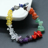 7 Chakra Crystal Bracelet for Women Mix Colorful Mineral Chips Quartz Bangle