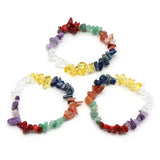 7 Chakra Crystal Bracelet for Women Mix Colorful Mineral Chips Quartz Bangle