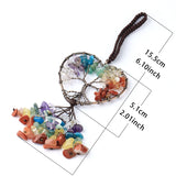 Chakra Tree of Life Car Hanging 7 Stones Meditation Good Luck Decor