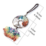 Chakra Tree of Life Car Hanging 7 Stones Meditation Good Luck Decor