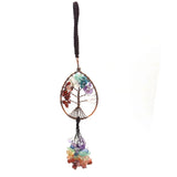 Chakra Tree of Life Car Hanging 7 Stones Meditation Good Luck Decor