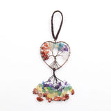 Chakra Tree of Life Car Hanging 7 Stones Meditation Good Luck Decor