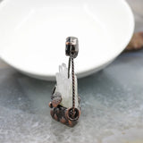 Crystal Drusy Antique Brass Pendant, Natural Druzy Necklace DIY Gift