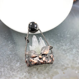 Crystal Drusy Antique Brass Pendant, Natural Druzy Necklace DIY Gift