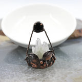 Crystal Drusy Antique Brass Pendant, Natural Druzy Necklace DIY Gift
