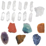 Metatron's 7 Chakra Raw Stone Point Wand Altar Kit