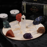 Metatron's 7 Chakra Raw Stone Point Wand Altar Kit