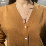 Healing Crystal Hexagonal Point Pendant Necklace Gemstone Beads Necklace