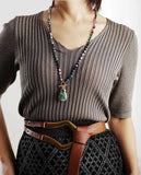 Healing Crystal Natural Stone Beads Anxiety Teardrop Pendant Necklaces