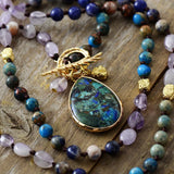 Healing Crystal Natural Stone Beads Anxiety Teardrop Pendant Necklaces