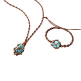 Healing Crystal Necklace Rough Stone Pendant Rope Wrap Net Pocket Necklace