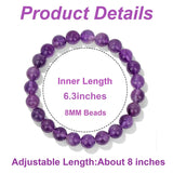 Gemstone Beaded Bracelet 8mm Round Beads Stretch Bracelet Jewelry