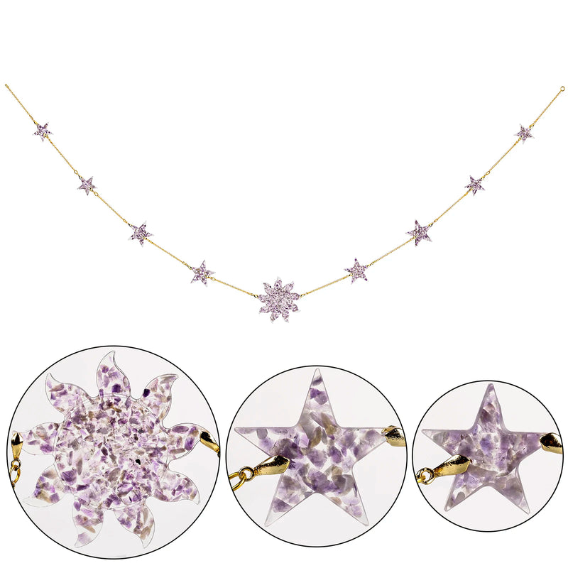 Sun Star Healing Crystal Stone Resin Hanging Ornament