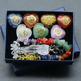 Chakra Heart Stones Bracelet & Quartz Necklace Set