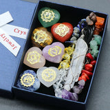 Chakra Heart Stones Bracelet & Quartz Necklace Set