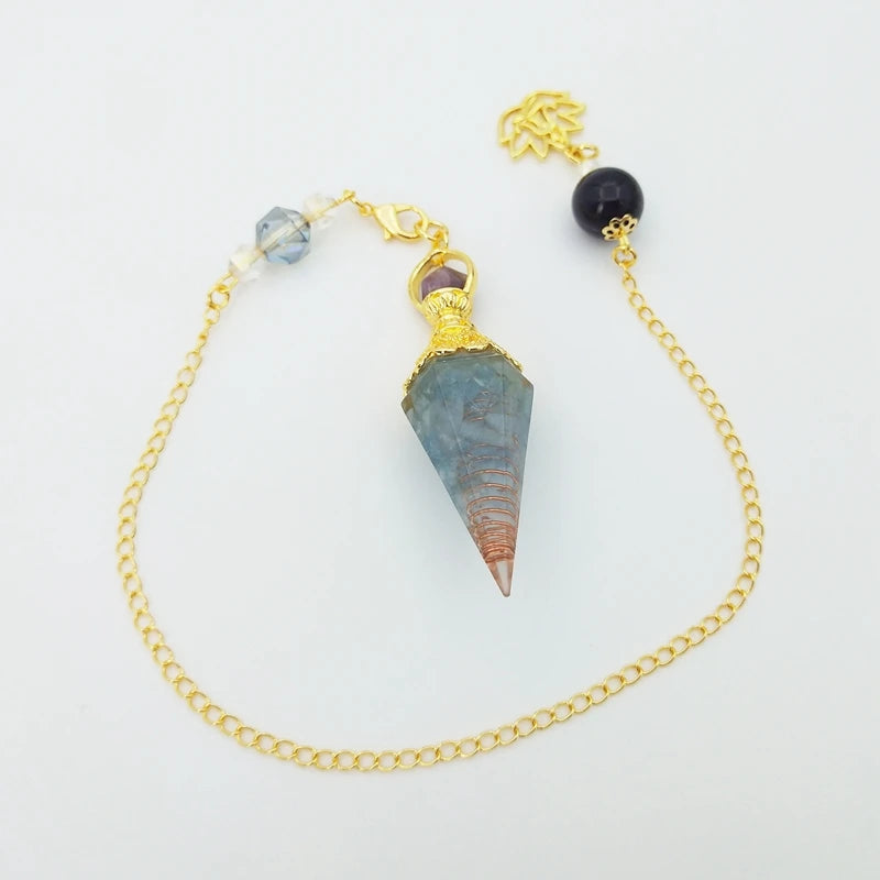 Plated Amethyst Chips Gravel Pendulum