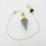Plated Amethyst Chips Gravel Pendulum