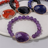 Natural Stone Charm Bracelet Healing Crystal Bangle