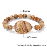 Natural Stone Charm Bracelet Healing Crystal Bangle