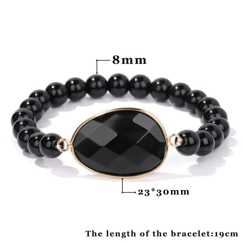 Natural Stone Charm Bracelet Healing Crystal Bangle