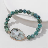 Natural Stone Charm Bracelet Healing Crystal Bangle