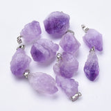 Healing Irregular Stone Pendant Necklace Amethysts Crystal Reiki Mineral Jewelry