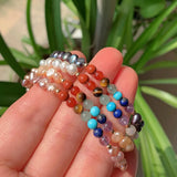 Chakra Stone Bracelet with Freshwater Pearls