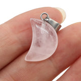 50pcs Mini Assorted Stone Crescent Moon Charms Pendants for DIY Jewelry Making