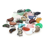 50pcs Mini Assorted Stone Crescent Moon Charms Pendants for DIY Jewelry Making