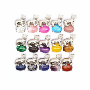 Tiger Agate Quartz Crystal Pendulum Lucky Animal Charms