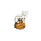 Tiger Agate Quartz Crystal Pendulum Lucky Animal Charms