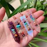 7 Chakra Stone Pendulum Wire Wrap Pendant