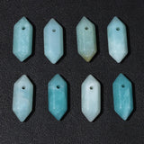 Stone Point Pendant Hexagonal Prism Charms Quartz Pendants 9x20mm