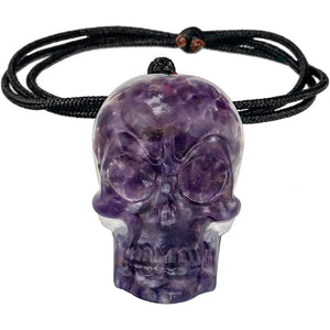 Orgone Skull Crystal Stone Pendant Necklace for Men Women