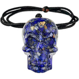 Orgone Skull Crystal Stone Pendant Necklace for Men Women