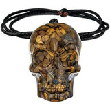 Orgone Skull Crystal Stone Pendant Necklace for Men Women