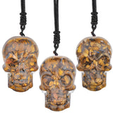 Orgone Skull Crystal Stone Pendant Necklace for Men and Women