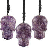 Orgone Skull Crystal Stone Pendant Necklace for Men and Women