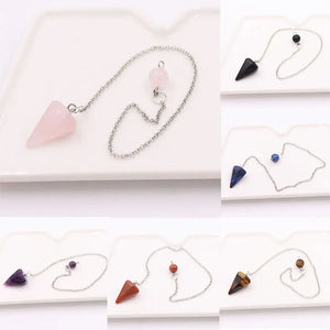 Healing Quartz Pendulum for Divination Biolocation Natural Stone