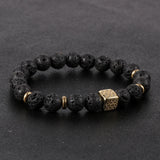 Constellation Healing Pink Crystal Bracelet Zodiac Beads Elastic Brass Bracel