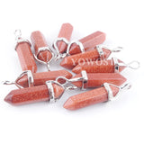 Golden Sand Stone Chakra Pendants for Jewelry Making 10pcs