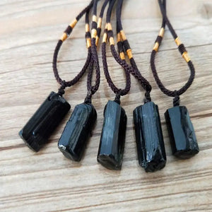 Tourmaline Stone Pendant Necklace for Healing Energy