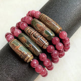 Healing Reiki Nine Eyes Guanyin Dzi Agates Bracelet