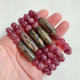 Healing Reiki Nine Eyes Guanyin Dzi Agates Bracelet