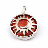 Reiki Sun Moon Pendant Amethysts Lapis Lazuli Crystal Quartz Pendant