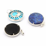 Reiki Sun Moon Pendant Amethysts Lapis Lazuli Crystal Quartz Pendant